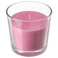 SINNLIG СИНЛИГ Ароматическая свеча в стакане - Вишневый/ярко-розовый 9 см