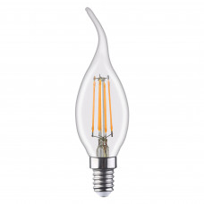 Лампа светодиодная филаментная Lexman E14 220 В 4.5 Вт свеча на ветру прозрачная 470 лм белый свет