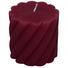 Свеча-столбик витой «Рустик» 7.4х7 см цвет бордо