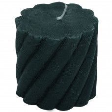 Свеча-столбик витой «Рустик» 7.4х8 см цвет тёмно-зелёный