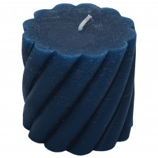 Свеча-столбик витой «Рустик» 7.4х8 см цвет тёмно-синий