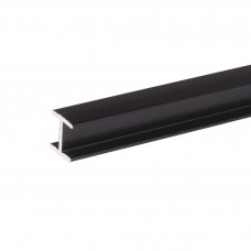 Соединительный профиль алюминиевый H-образный 10x7x7x4x600 мм черный