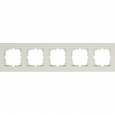 Рамка для розеток и выключателей Lexman Виктория плоская 5 постов цвет белый