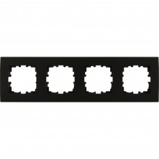 Рамка для розеток и выключателей Lexman Виктория плоская 4 поста цвет чёрный