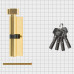 Цилиндр Standers TTAL1-4545NBGD, 45x45 мм, ключ/вертушка, цвет латунь