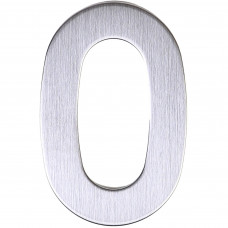 Цифра «0» самоклеящаяся 95х62 мм нержавеющая сталь цвет серебро