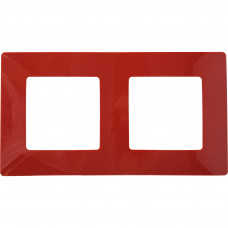 Рамка для розеток и выключателей Legrand Etika 2 поста, цвет красный