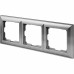 Рамка для розеток и выключателей Werkel Fiore 3 поста, цвет серебряный