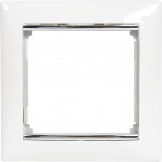 Рамка для розеток и выключателей Legrand Valena 1 пост, цвет белый/серый шёлк