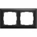 Рамка для розеток и выключателей Werkel Fiore 2 поста, цвет чёрный матовый