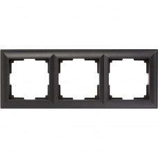 Рамка для розеток и выключателей Werkel Fiore 3 поста, цвет чёрный матовый