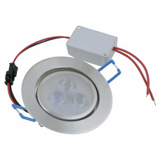 Светильник светодиодный встраиваемый Volpe Q262 3 Вт 300 Lm, 1,5 м², холодный белый свет, IP65