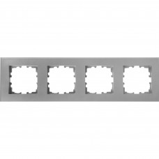 Рамка для розеток и выключателей Lexman Виктория плоская 4 поста цвет серый