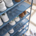 Полка для обуви Spaceo, 90x55x35 см, металл/текстилен, цвет синий