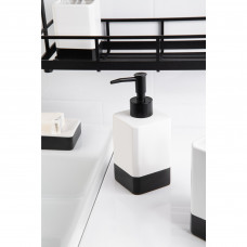 Дозатор для жидкого мыла Text керамика цвет чёрный/белый