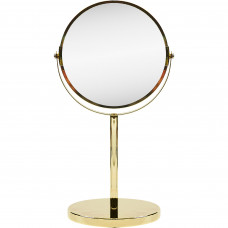 Зеркало настольное двустороннее Ø17 см цвет золотой