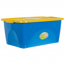 Ящик для игрушек на колесах 600x400x280 мм, 44 л, цвет синий/жёлтый