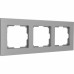 Рамка для розеток и выключателей Werkel Aluminium 3 поста, металл, цвет алюминий