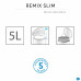 Контейнер для мусора Remix Slim 5 л цвет серебристый