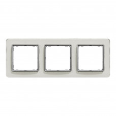 Рамка для розеток и выключателей Schneider Electric Sedna Design 3 поста, цвет белое стекло