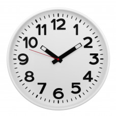 Настенные часы Troykatime Классика в белом, D30 см, пластик, цвет белый