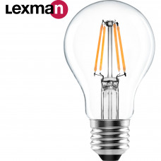 Лампа светодиодная Lexman E27 220-240 В 7.5 Вт груша прозрачная 1000 лм теплый белый свет