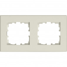 Рамка для розеток и выключателей Lexman Виктория плоская 2 поста цвет белый