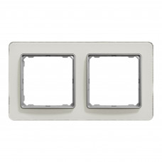 Рамка для розеток и выключателей Schneider Electric Sedna Design 2 поста, цвет белое стекло