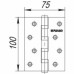 Петля универсальная U1004BB-BL/BL 100х75х2.5 мм сталь цвет матовый чёрный