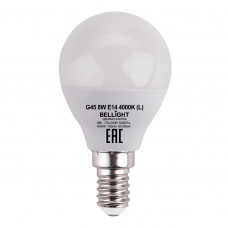 Лампа светодиодная Bellight E14 220-240 В 8 Вт шар малый матовая 750 лм нейтральный белый свет