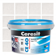 Затирка цементная Ceresit CE 40 водоотталкивающая 2 кг цвет белый