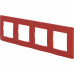 Рамка для розеток и выключателей Legrand Etika 4 поста, цвет красный