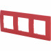 Рамка для розеток и выключателей Legrand Etika 3 поста, цвет красный