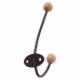 Крючок-вешалка с деревянным шариком КВД-2 максимальная нагрузка 10 кг сталь цвет античная медь
