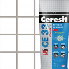 Затирка для узких швов Ceresit CE 33 «Comfort», ширина шва 2-6 мм, 2 кг, сталь, цвет серый