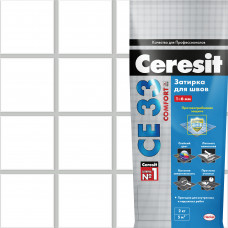 Затирка для узких швов Ceresit CE 33 «Comfort», ширина шва 2-6 мм, 2 кг, сталь, цвет серебристо-серый