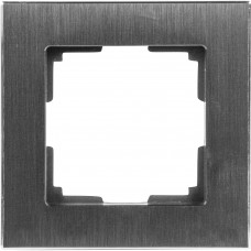Рамка для розеток и выключателей Werkel Aluminium 1 пост, металл, цвет черный алюминий