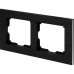 Рамка для розеток и выключателей Werkel Aluminium 2 поста, металл, цвет черный алюминий