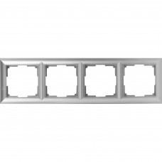Рамка для розеток и выключателей Werkel Fiore 4 поста, цвет серебряный
