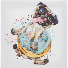 Картина на холсте «Собачка в очках» 30x30 см