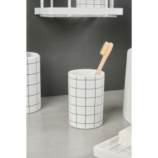 Стакан для зубных щёток La Scuola керамика цвет белый/чёрный