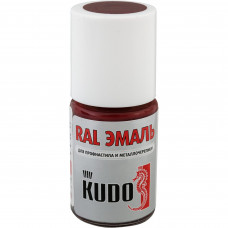 Эмаль для металлочерепицы Kudo с кисточкой цвет винно-красный 15 мл