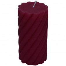 Свеча-столбик витой «Рустик» 7.4х14 см цвет бордо