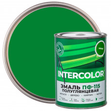 Эмаль ПФ-115 Intercolor полуглянцевая цвет зеленый 0.8 кг