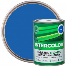 Эмаль ПФ-115 Intercolor полуглянцевая цвет синий 0.8 кг