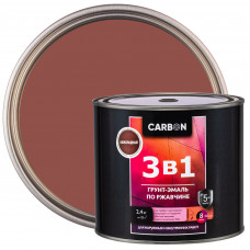 Эмаль по ржавчине 3 в 1 Carbon цвет шоколадный 2.4 кг