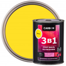 Эмаль по ржавчине 3 в 1 Carbon цвет желтый 0.9 кг