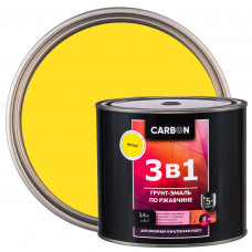 Эмаль по ржавчине 3 в 1 Carbon цвет желтый 2.4 кг