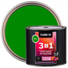 Эмаль по ржавчине 3 в 1 Carbon цвет зеленый 2.4 кг