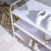 Полка для обуви Spaceo, 90x55x35 см, металл/текстилен, цвет белый